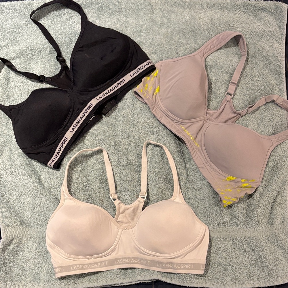 La Senza Women's Sport Bra Collection - Black, Gray, White - size 34A/75A